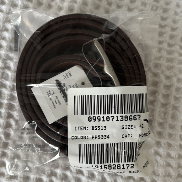 NWT J. Crew Wallace & Barnes Italian leather belt with square brass buckle - Picture 4 of 6